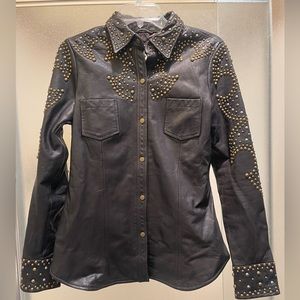 Stetson Leather studded shirt